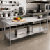 Thumbnail image #2 for Advance Tabco 144-Inch x 36-Inch 14-Gauge 304 Stainless Steel Work Table with Undershelf