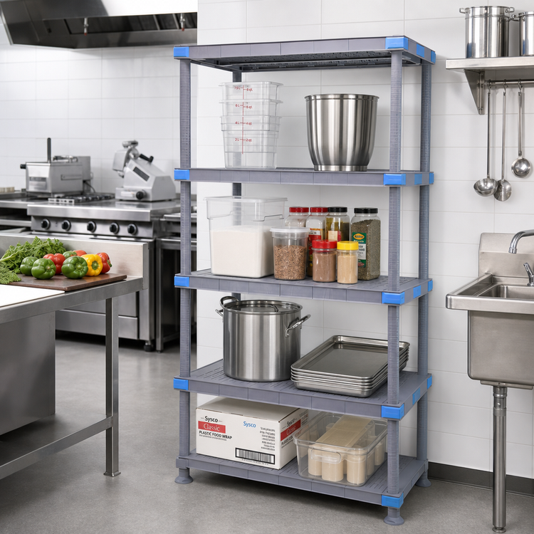 Product image #2 for Millenia 24-Inch W x 18-Inch D x 74-Inch H Gray Polymer Solid Shelving Starter Unit with 4 Shelves