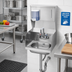 Thumbnail image #2 for Krowne HS-33 Wall Mounted Stainless Steel Hand Sink with Soap & Towel Dispenser, Side Splashes, and Faucet