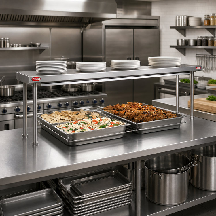 Product image #2 for Hatco Glo-Ray 72-Inch Freestanding Heated Shelf, 7-3/4-Inch Deep, Stainless Steel Top