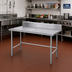 Thumbnail image #2 for Advance Tabco 30 x 24 Inch 16-Gauge 430 Stainless Steel Work Table with 5-Inch Backsplash and Galvanized Base