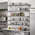 Thumbnail image #2 for Eagle Group QuadTruss S4-5B-SSW1848C 5-Tier Wall-Mounted Wire Shelf Kit, 48"W x 18"D, Chrome