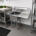 Thumbnail image #2 for Omcan USA 1-Compartment Pot Sink with Right-Hand Drainboard, 18 x 18 x 11-Inch Bowl, 304 Stainless Steel