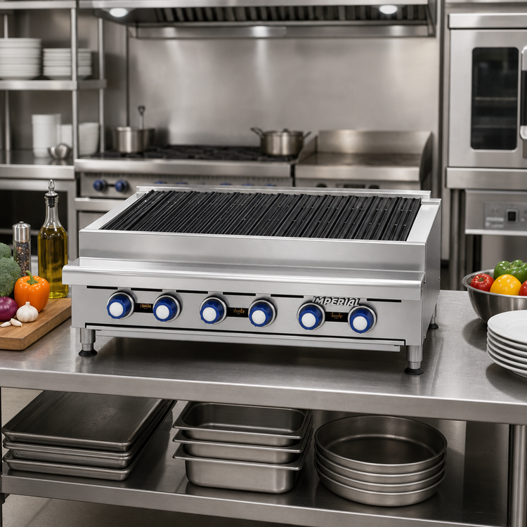 Product image #2 for Imperial IRB-30 30-Inch Countertop Gas Charbroiler with 5 Radiant Burners