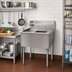 Thumbnail image #2 for Eagle Group 60-1/4 Inch One-Compartment Double Drainboard Utility Sink, 304 Stainless Steel