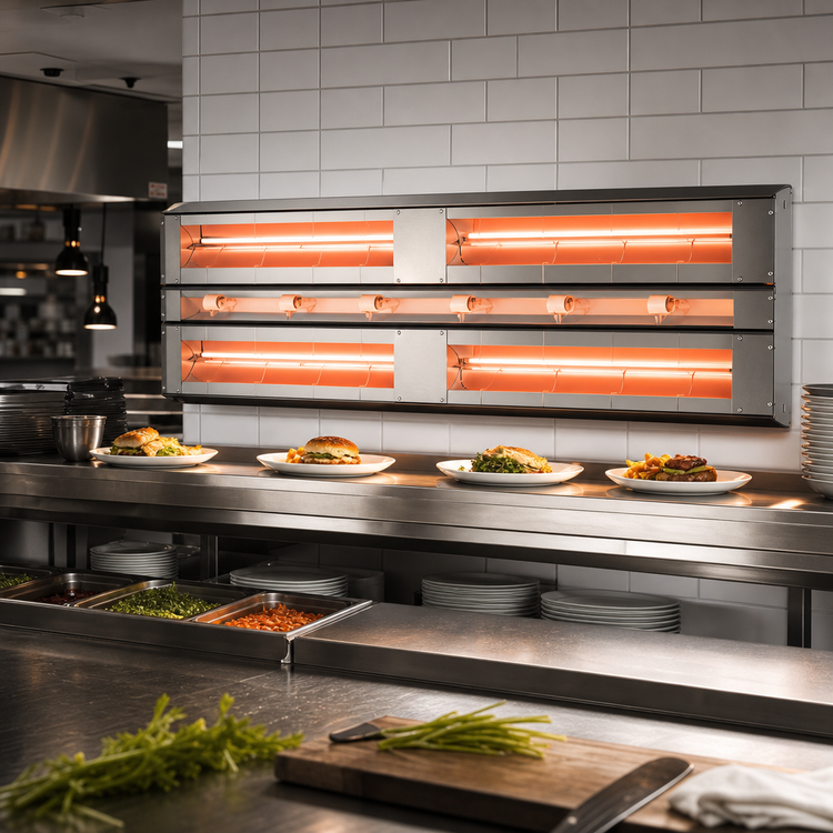 Product image #2 for Hatco Glo-Ray® Max Watt Lighted Dual Infrared Strip Heater, 42 Inch, 6 Inch Spacer