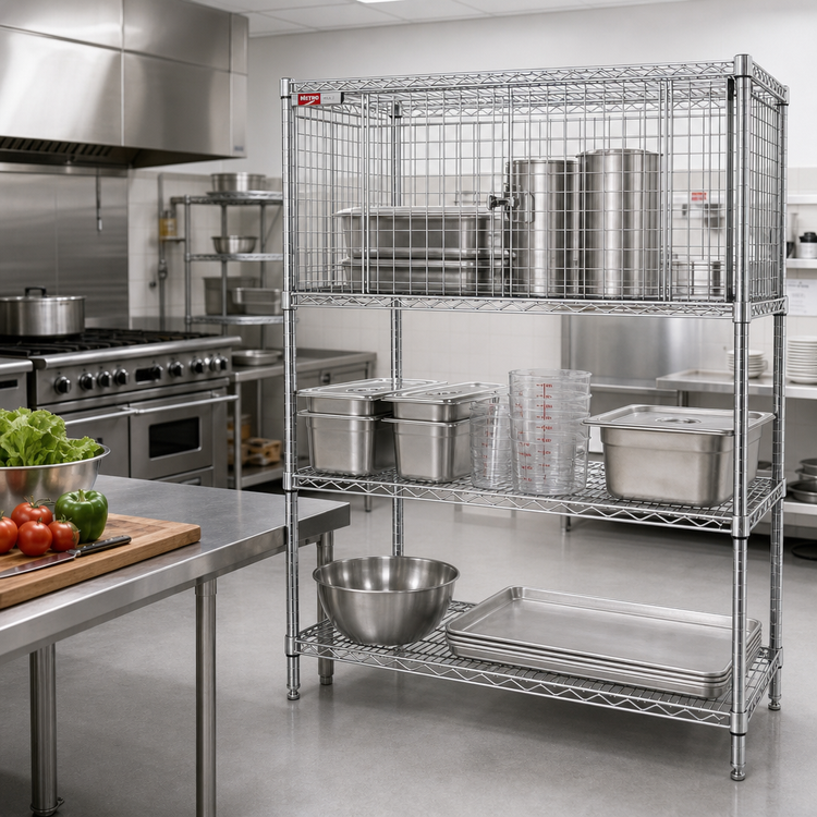 Product image #2 for Metro Super Erecta Chrome Security Cage Module with Door and Panels, 30 x 24 x 20 Inches