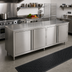Thumbnail image #2 for John Boos 108-Inch x 30-Inch Stainless Steel Enclosed Work Table with Cabinet Base and Hinged Doors