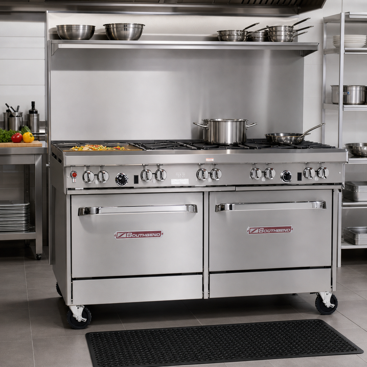 Product image #2 for Southbend Ultimate 60-Inch Gas Restaurant Range with 5 Burners, 24-Inch Griddle, and 2 Standard Ovens