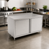 Thumbnail image #2 for John Boos 60 x 36 Enclosed Work Table with Cabinet Base, Hinged Doors, 14-Gauge 300 Series Stainless Steel Top, 1-1/2 Inch Rear Riser