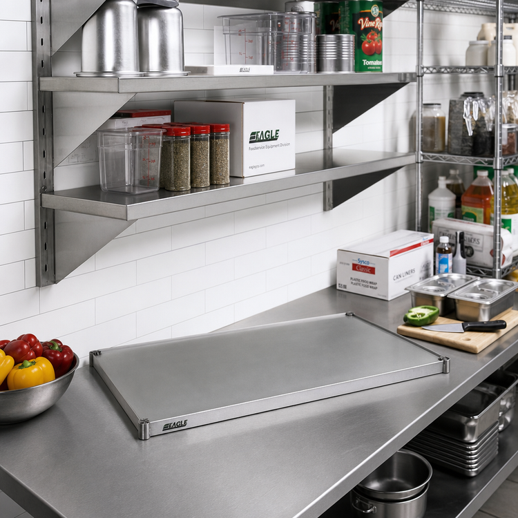 Product image #2 for Eagle Group 36-Inch x 21-Inch Solid Galvanized Shelf with Marine Edge, 600 lb Capacity