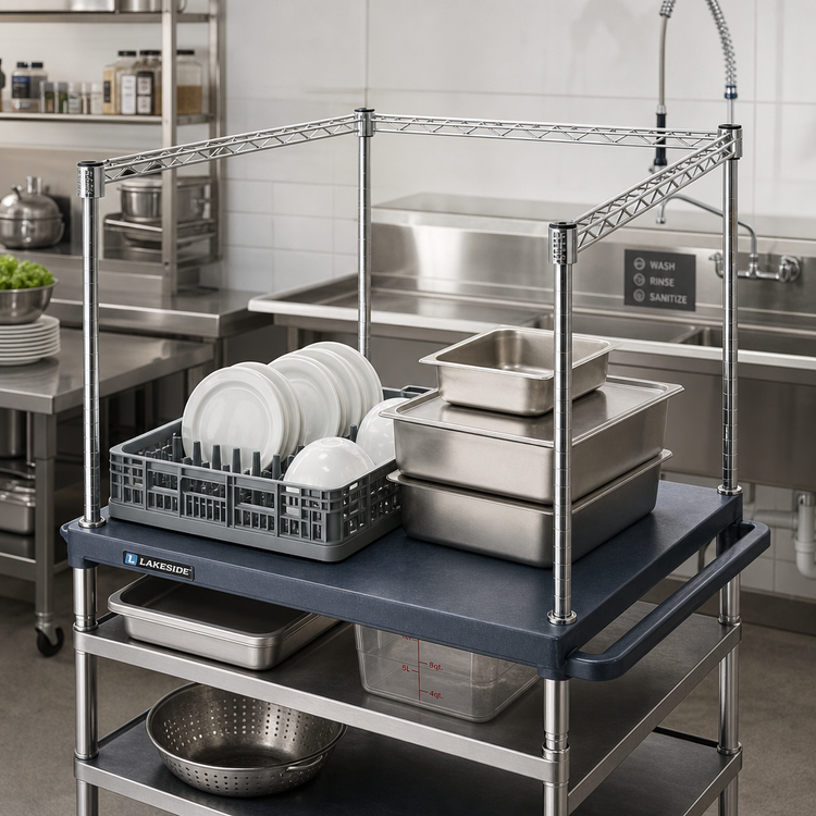 Product image #2 for Quantum 3-Sided Wire Frame Truss for Bus Carts, 60 x 24 Inches, 304 Stainless Steel