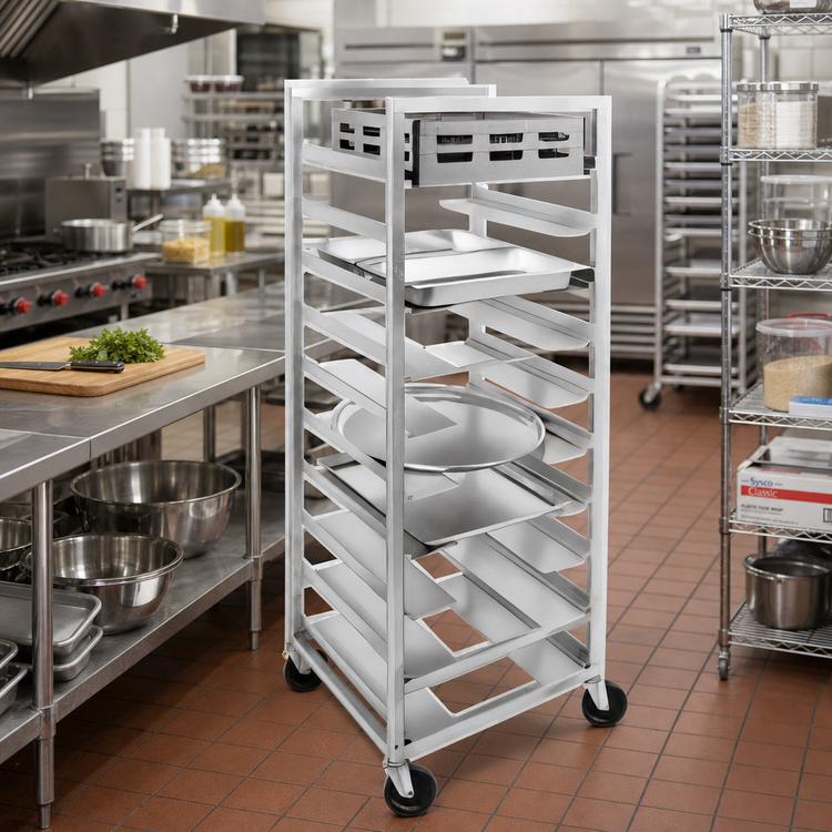 Product image #2 for Channel Manufacturing UR-10 All-Welded Aluminum Universal Rack with 10-Pan Capacity and 5-Inch Casters