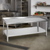 Thumbnail image #2 for John Boos 72 Inch x 24 Inch Stainless Steel Equipment Stand with 1-1/2 Inch Upturn on Back and Sides, Adjustable Undershelf