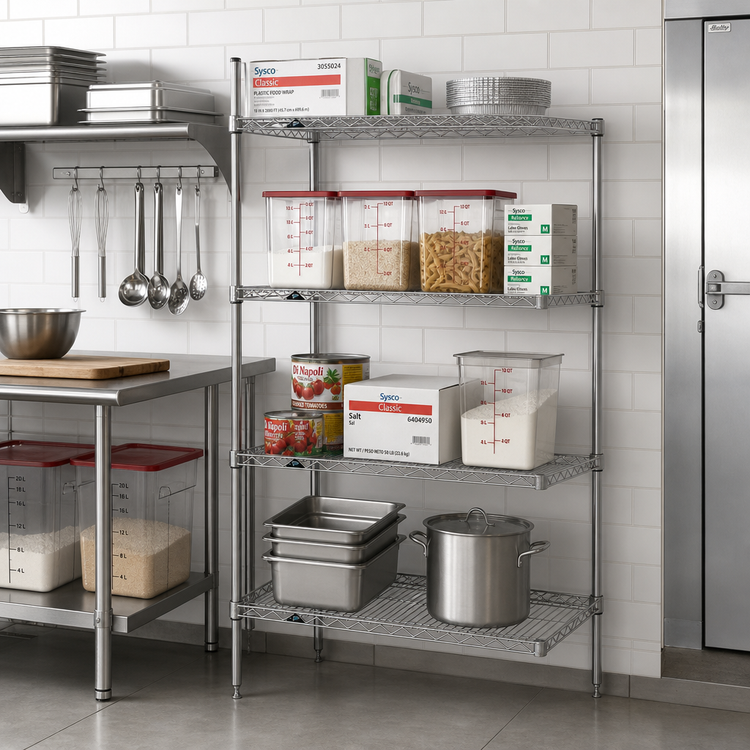 Product image #2 for Metro Super Erecta Chrome Plated Add-On Wire Shelving Unit, 24 x 18 x 63 Inches, 4 Shelves