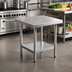 Thumbnail image #2 for Advance Tabco 24-Inch Square Equipment Stand with 304 Stainless Steel Top and Adjustable Galvanized Undershelf