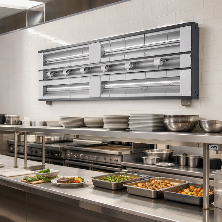 Product image #2 for Hatco Glo-Ray 60-Inch Unlighted Dual Infrared Strip Heater with Aluminum Housing and 3-Inch Spacer