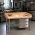 Thumbnail image #2 for John Boos BT3S03 72-Inch x 30-Inch Baker's Table with 1-3/4-Inch Maple Top and 3-Drawer Stainless Steel Base