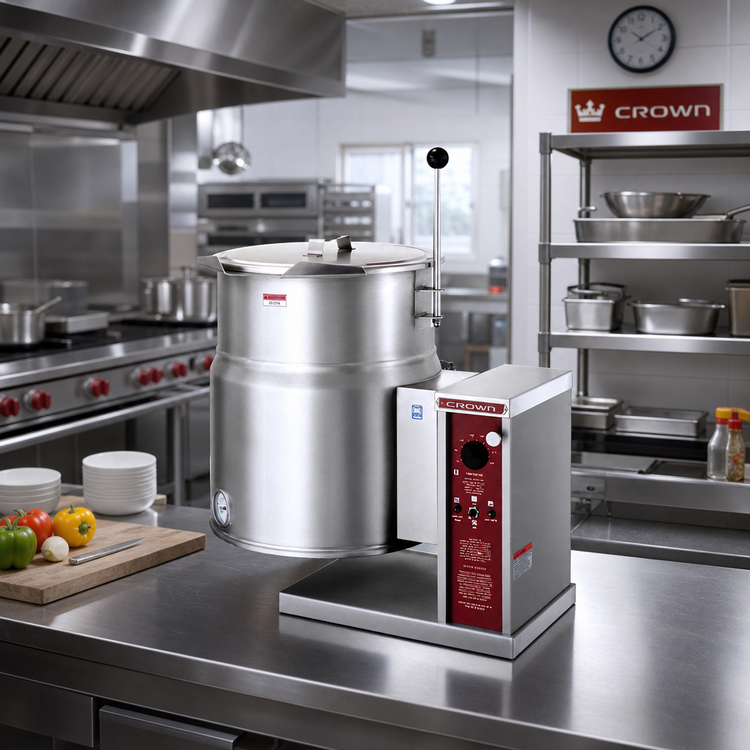 Product image #2 for Crown EC-6TW 6 Gallon Electric Countertop Self-Generating Tilting Kettle