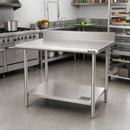 Thumbnail image #2 for Eagle Group BlendPort® BPT-2472KL 72-Inch Stainless Steel Work Table, 24-Inch Deep, 4-1/2-Inch Backsplash, Galvanized Undershelf