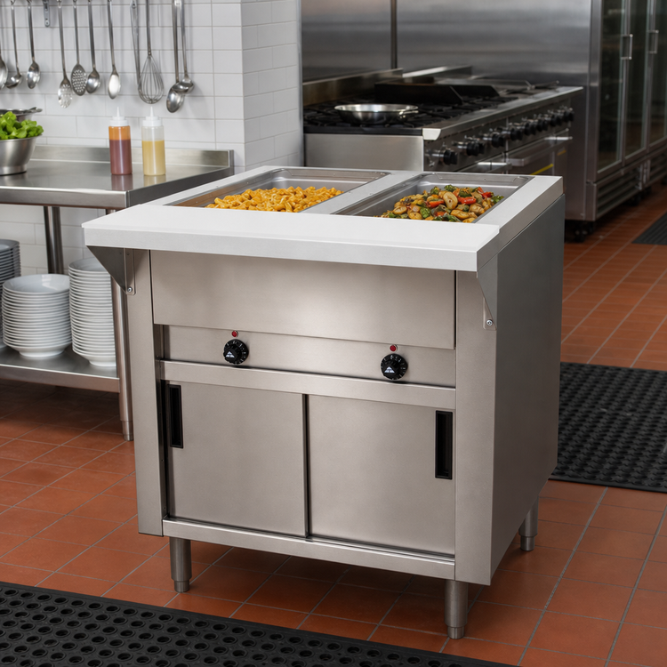 Product image #2 for Advance Tabco Triumph (Supreme) 31-13/16 Inch Electric Hot Food Table with 2 Sealed Wells and Enclosed Base