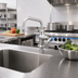 Thumbnail image #3 for T&S Brass Deck-Mount Single-Temperature Stainless Steel Faucet with 6-Inch Swing Nozzle