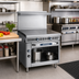 Thumbnail image #2 for Imperial Spec Series 36-Inch Heavy Duty Gas Range with Two 18-Inch Hot Tops and Open Cabinet Base