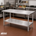 Thumbnail image #2 for Eagle Group Spec-Master 72 Inch x 30 Inch Flat Top Stainless Steel Work Table with Adjustable Undershelf