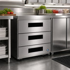 Thumbnail image #2 for Hoshizaki UR27B-LPD3 27-Inch Low-Profile Undercounter Refrigerator with Three Drawers, Stainless Steel, Self-Contained R290, ADA Compliant