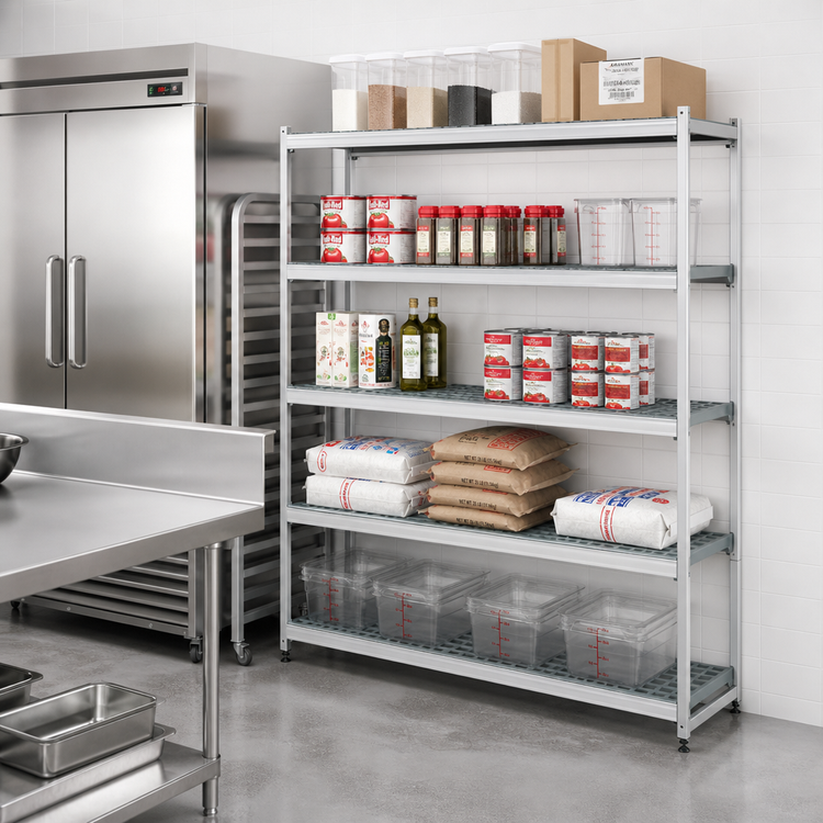 Product image #2 for Fermostock 5-Tier Polymer Shelving Unit Expansion Kit, 59W x 14D x 83H, Add-On Unit