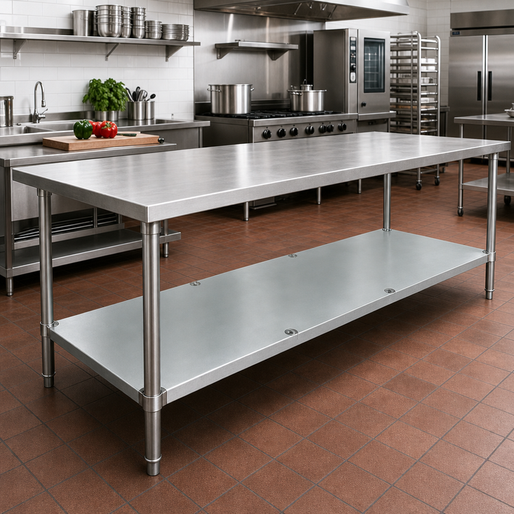 Product image #2 for Advance Tabco Galvanized Work Table Undershelf for 132" x 30" Tables