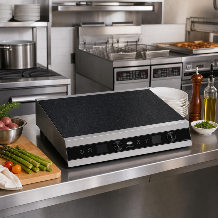 Product image #2 for Hatco Rapide Cuisine® Countertop Side-to-Side Dual Induction Range with 2 Burners, 208-240V