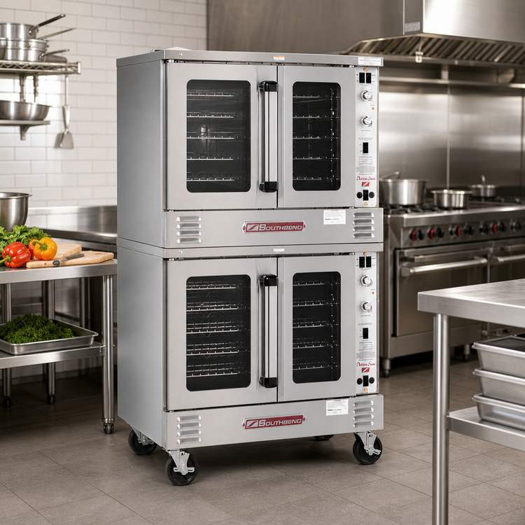 Product image #2 for Southbend Platinum Full-Size Double-Deck Gas Convection Oven with Standard Controls and Independent Doors