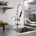 Thumbnail image #2 for EasyInstall Single-Hole Deck-Mount Pre-Rinse Unit with Add-On Faucet, 6-Inch Swing Spout, and 24-Inch Hose