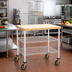 Thumbnail image #2 for 3-Tier Maple Top Demo Cart with 2 Wire Shelves, 48 x 24 x 34 Inches, White Epoxy Finish