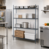 Thumbnail image #2 for Mixrite 4-Shelf Epoxy Wire Shelving Unit, 72 x 18 x 74 Inches, Slate Gray