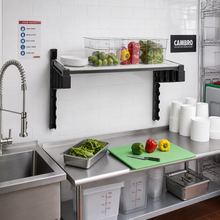 Product image #2 for Cambro Camshelving Elevation Series 24" x 30" Wall-Mounted Solid Shelf Kit
