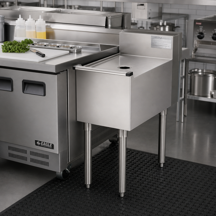 Product image #2 for Eagle 1800 Series Underbar Side-to-Side Modular Add-On Workboard, 12"W x 20"D, 304 Stainless Steel