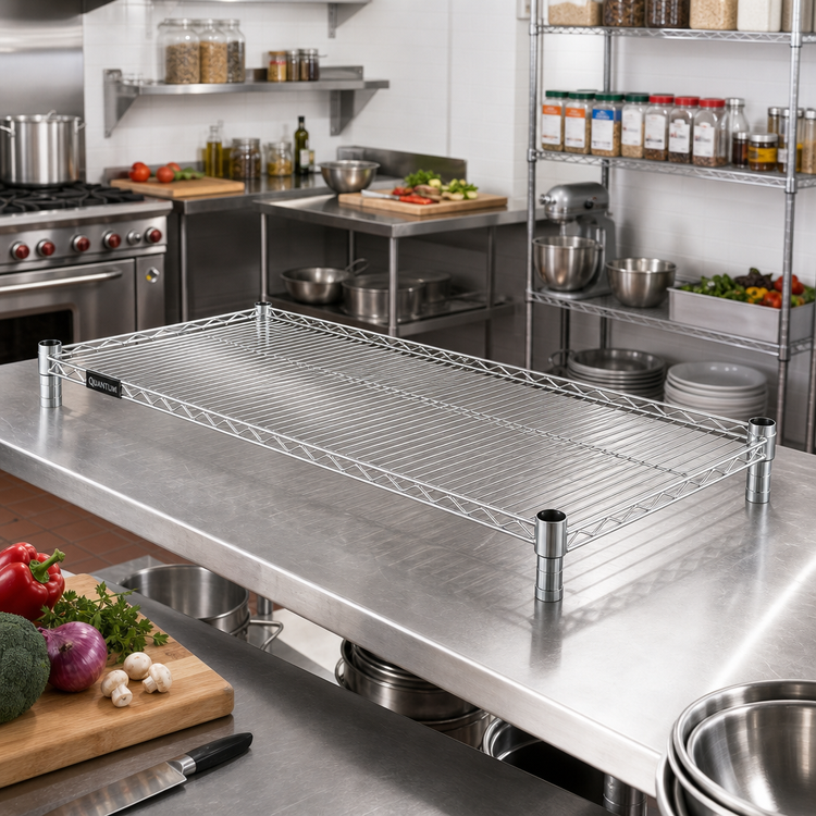 Product image #2 for Quantum 60"W x 30"D Chrome-Plated Wire Shelf