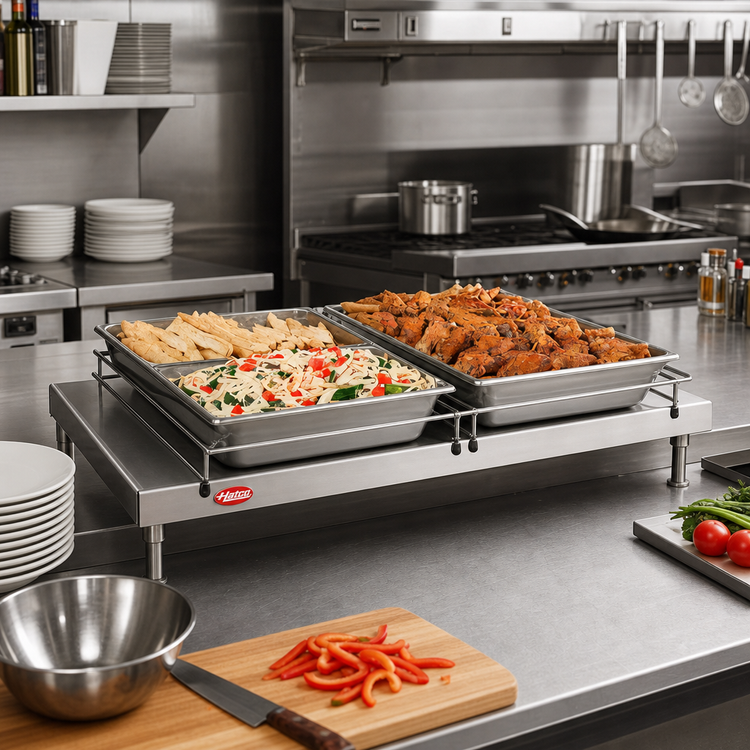 Product image #2 for Hatco Glo-Ray 48-Inch Freestanding Heated Shelf, 21.5-Inch Deep, Stainless Steel Top