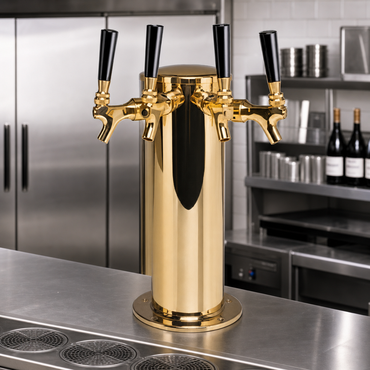 Product image #2 for Micro Matic 4-Faucet Glycol-Cooled Countertop Column Draft Beer Tower