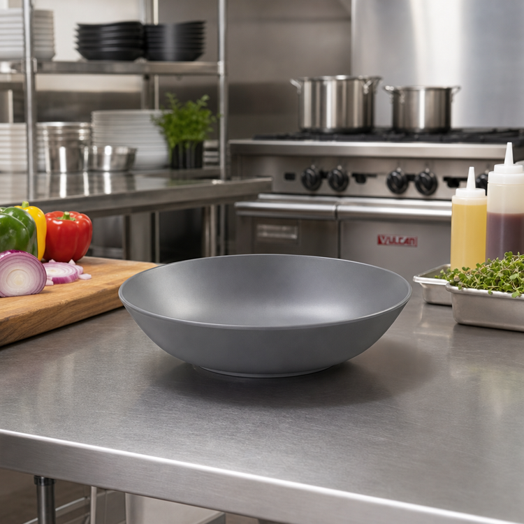 Product image #2 for American Metalcraft 36 oz Round Melamine Bowl, 8-3/4 Inch Dia. x 2 Inch H, Matte Gray