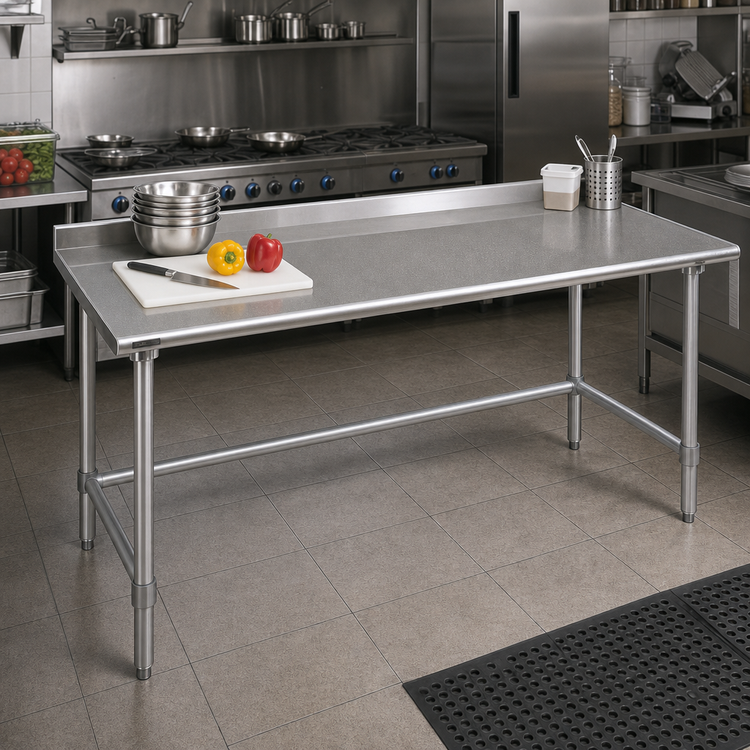 Product image #2 for Eagle Spec-Master 108-Inch x 30-Inch Stainless Steel Underbar Work Table with Rear Upturn