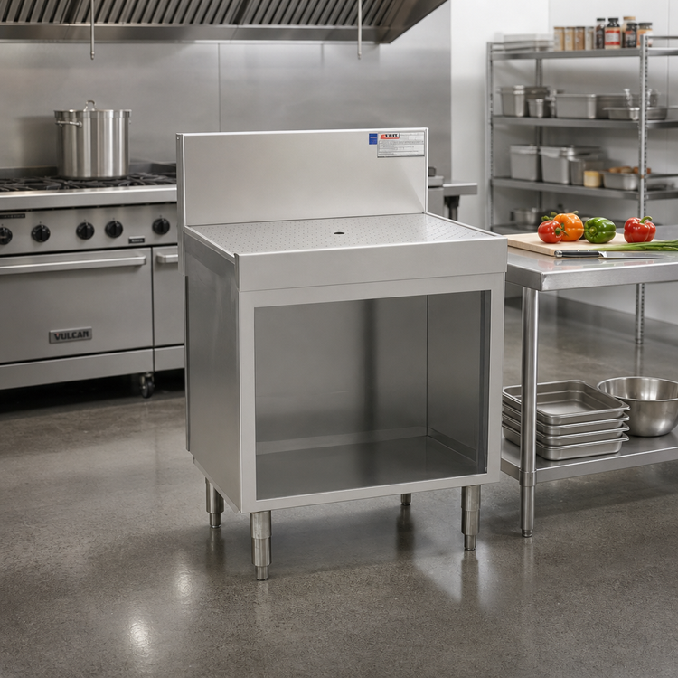 Product image #2 for Spec-Bar Open Base Workboard Cabinet with Removable Perforated Insert, 36 x 24 Inch, Stainless Steel