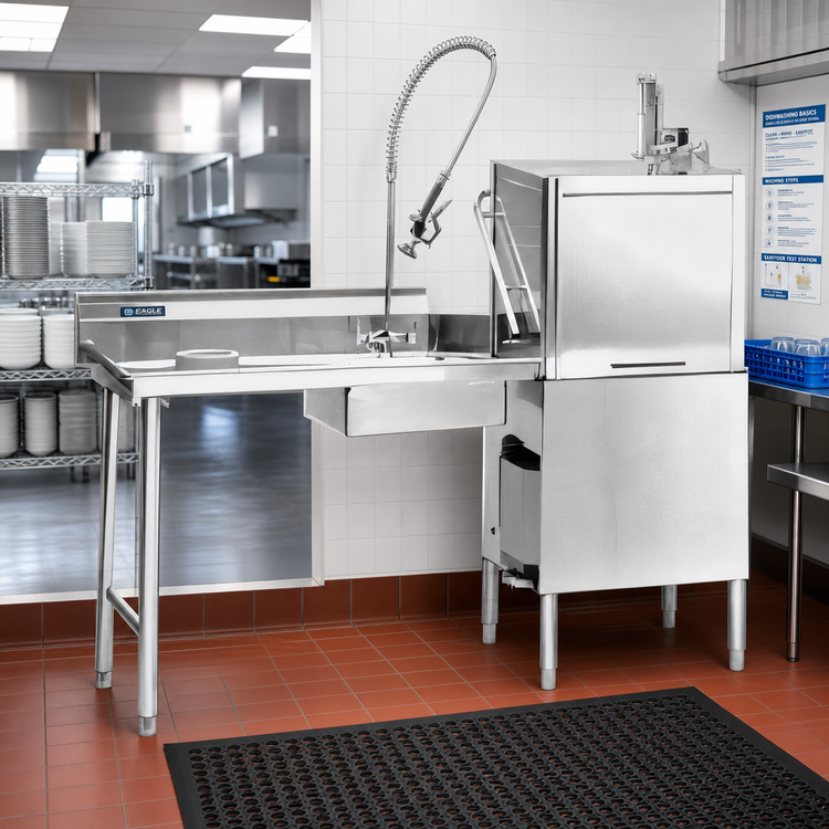 Product image #2 for Eagle Group Straight Soiled Dishtable with 20" x 20" x 5" Pre-Rinse Sink