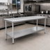 Thumbnail image #2 for Eagle Spec-Master Marine Series Stainless Steel Work Table with Adjustable Undershelf, 120 x 36 Inches