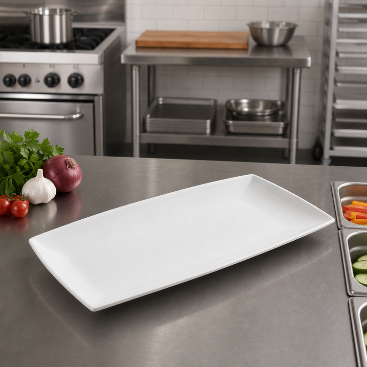 Product image #2 for American Metalcraft Endurance Rectangular Melamine Serving Tray, 16 x 8 Inches, White