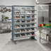 Thumbnail image #2 for Quantum Sloped Double-Sided Pick Rack with 64 Clear Bins, 36W x 24D x 60H