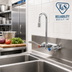 Thumbnail image #2 for T&S Brass Wall-Mount Workboard Mixing Faucet with 2-11/16-Inch Swivel Gooseneck, 4-Inch Centers
