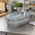 Thumbnail image #2 for American Metalcraft 32 oz. Oval Galvanized Tin Cooling Tub with Side Handles